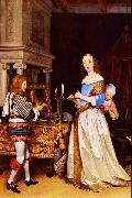 Gerard ter Borch the Younger A Lady at her Toilet oil